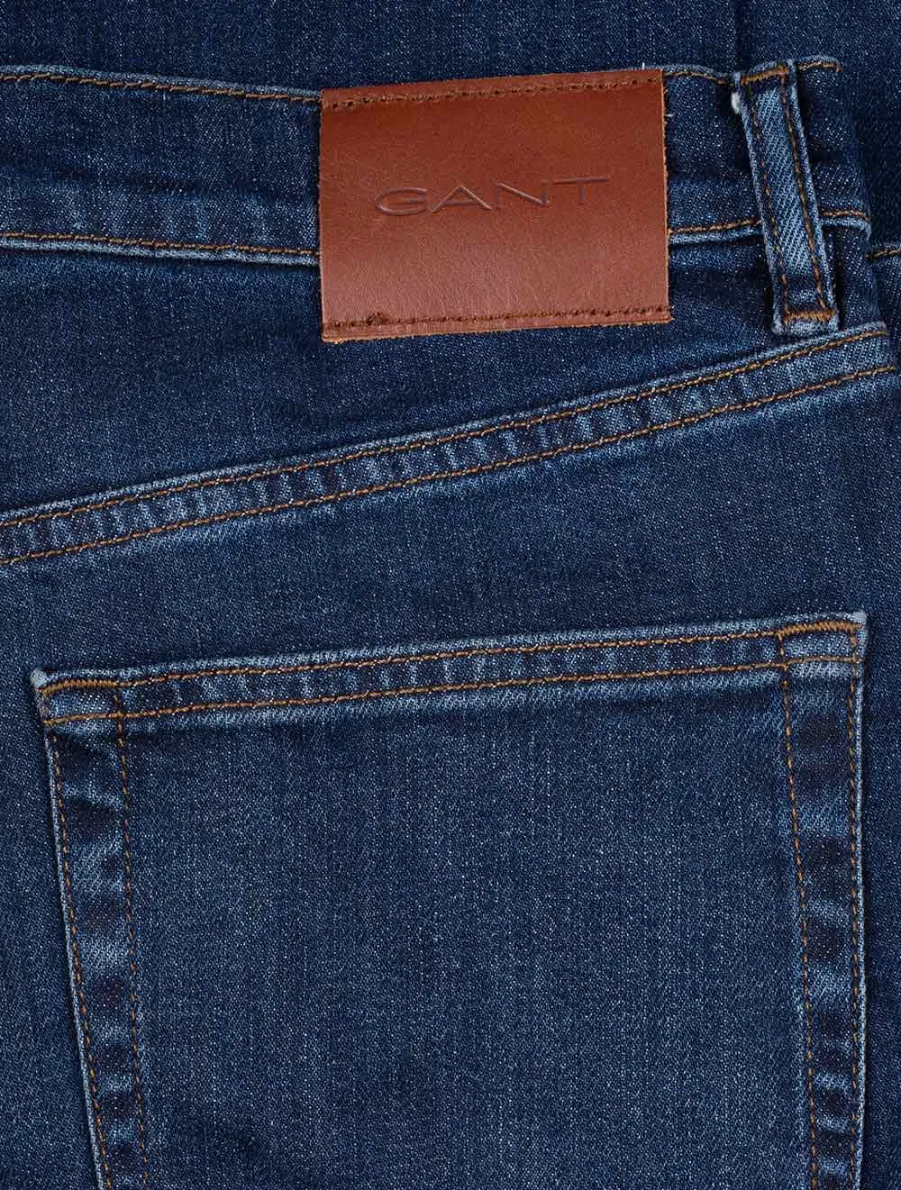 Slim Fit Jeans Dark Blue Worn In