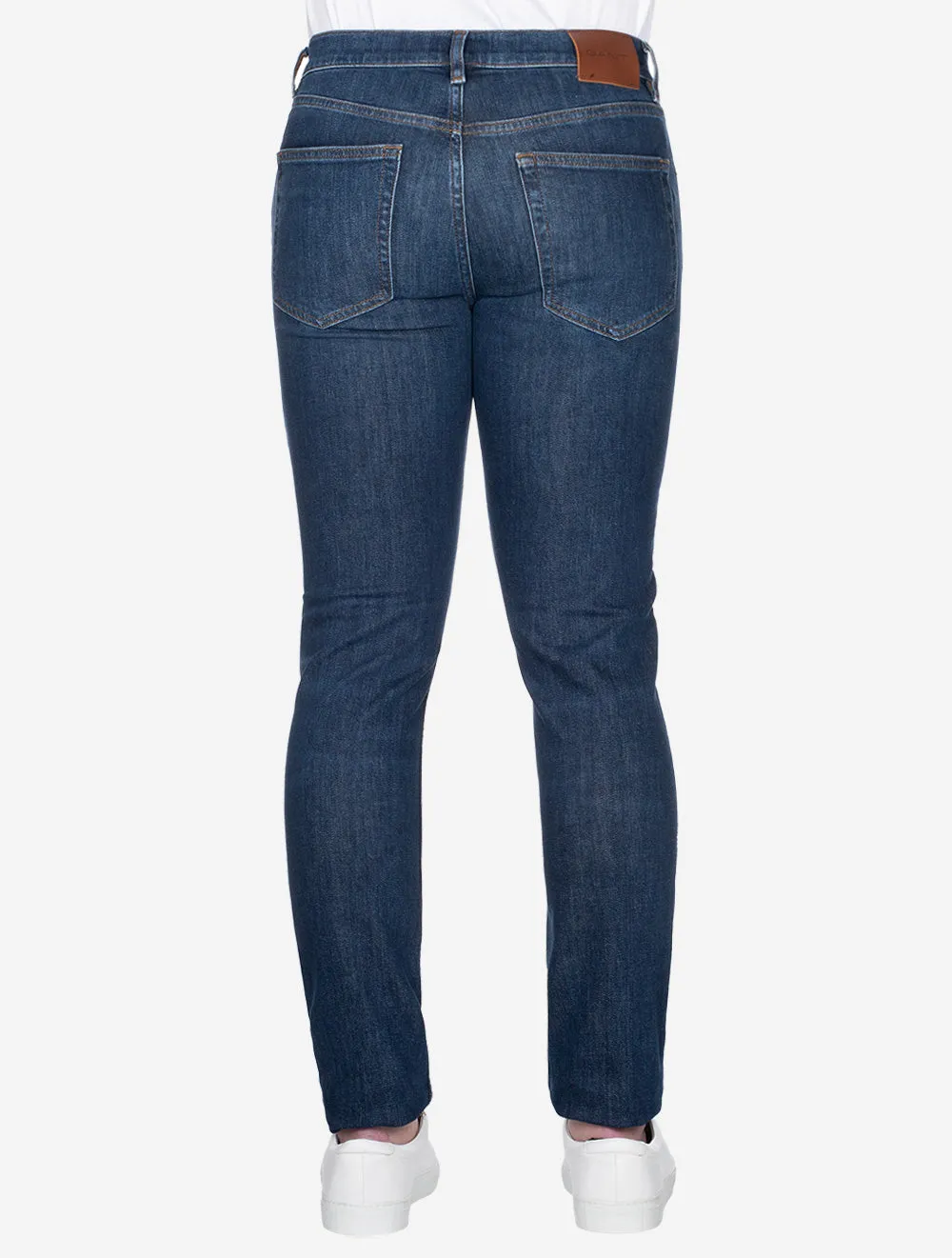 Slim Fit Jeans Dark Blue Worn In