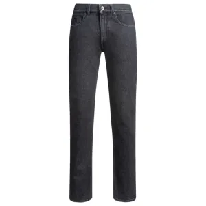 Slim-fit jeans in black stonewashed stretch denim