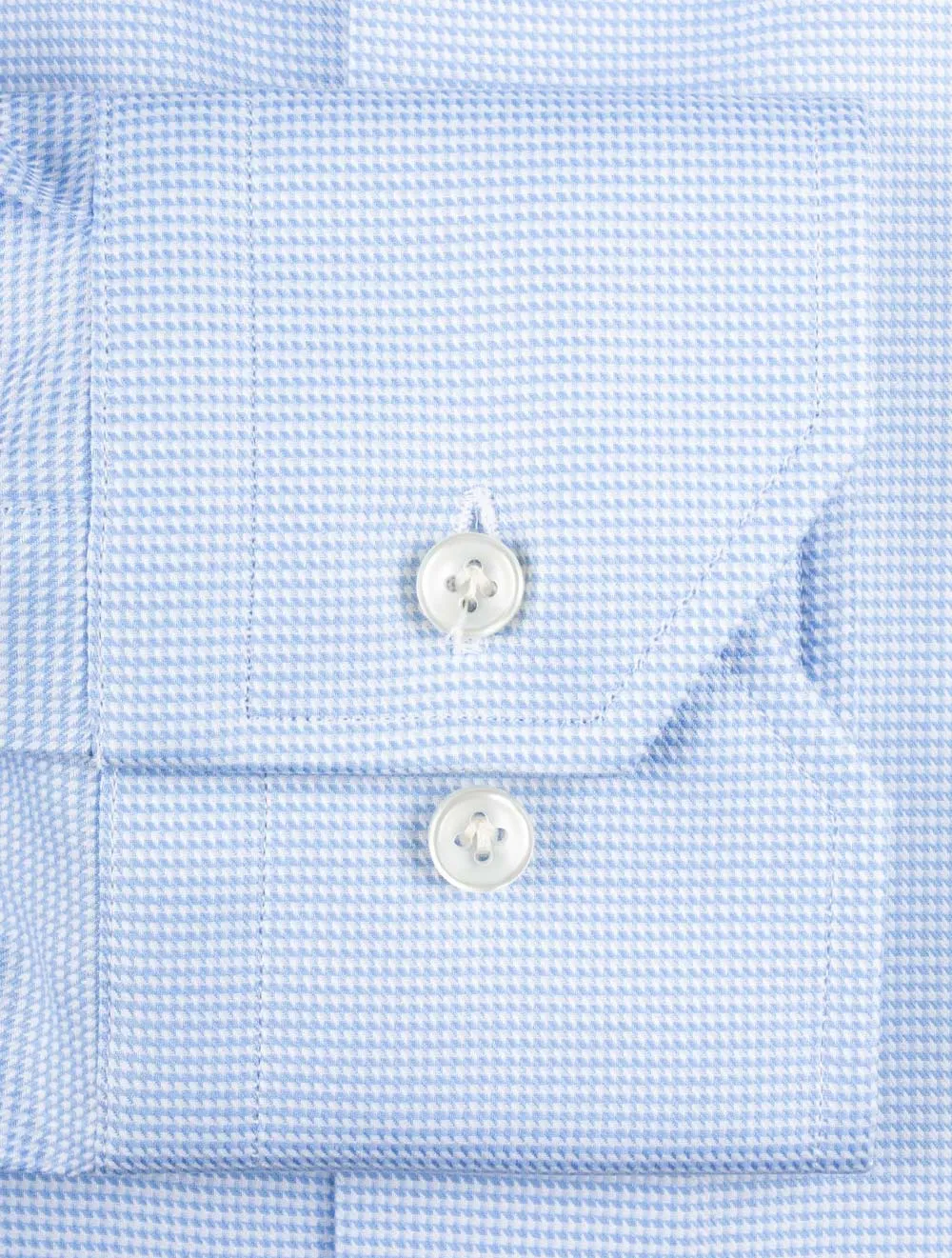 Slim Fit Puppytooth Single Cuff Blue
