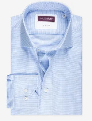 Slim Fit Puppytooth Single Cuff Blue
