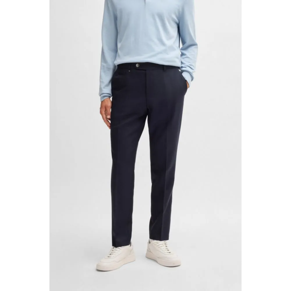 Slim-fit trousers in micro-patterned virgin wool