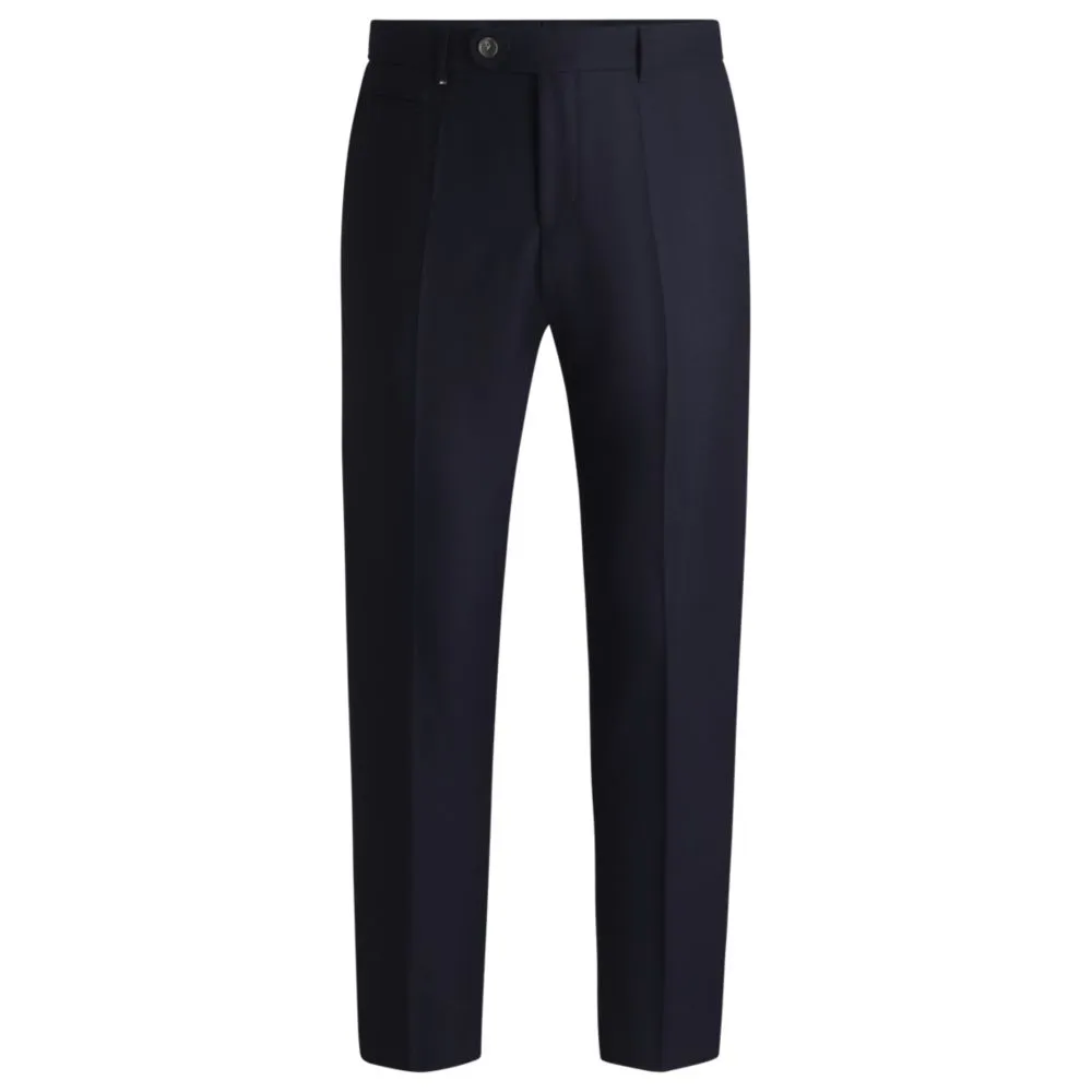 Slim-fit trousers in micro-patterned virgin wool