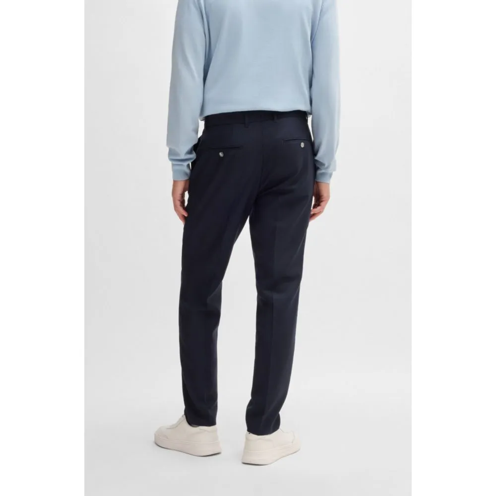 Slim-fit trousers in micro-patterned virgin wool