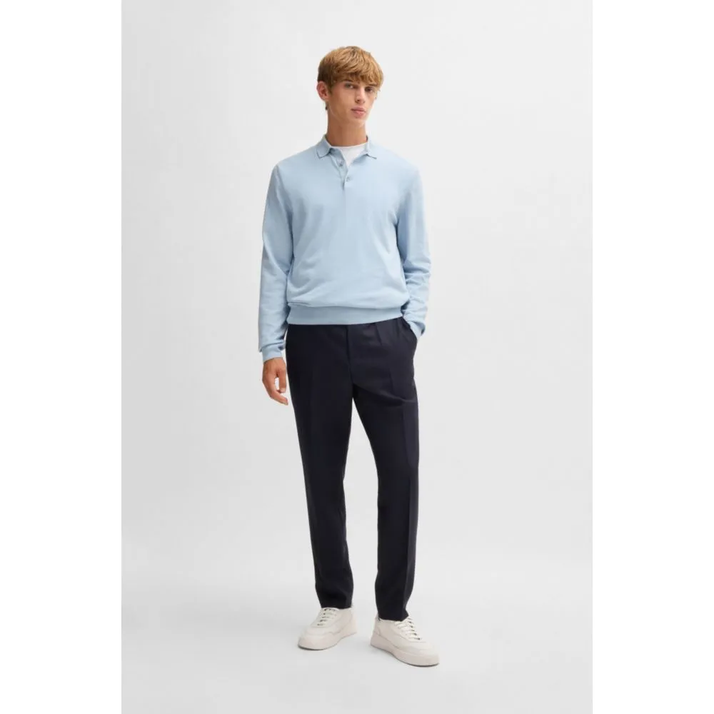 Slim-fit trousers in micro-patterned virgin wool
