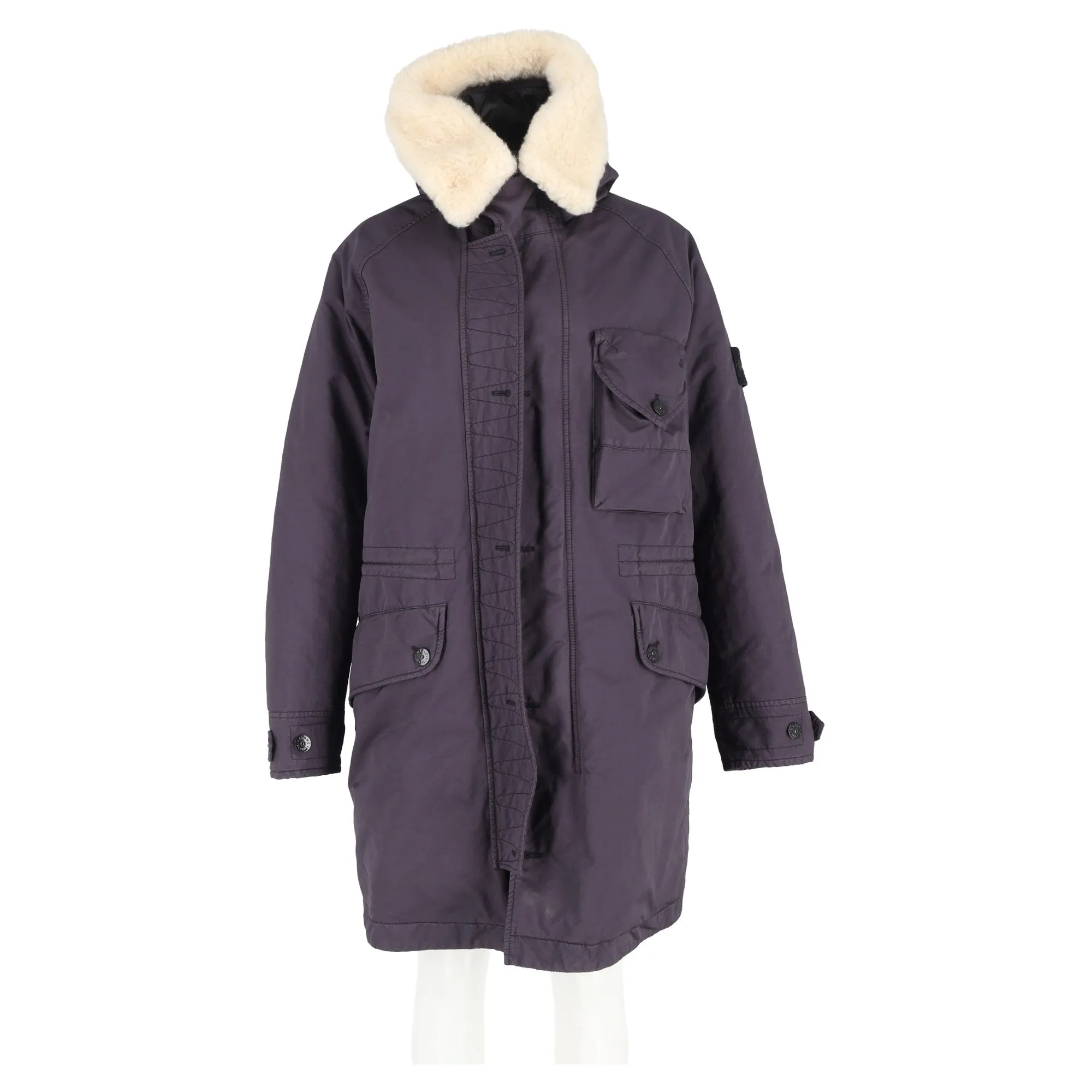 Stone Island David-TC Down Parka Jacket in Dark Burgundy Polyester