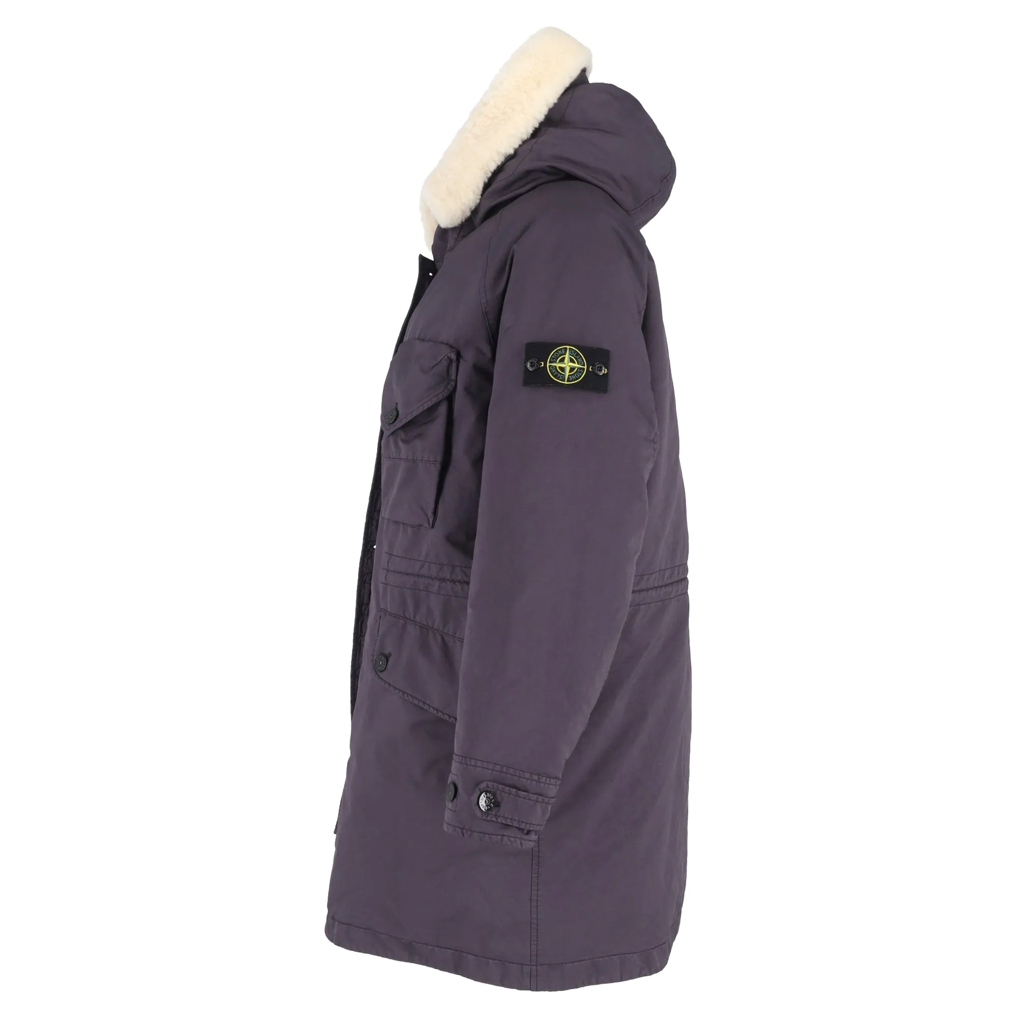 Stone Island David-TC Down Parka Jacket in Dark Burgundy Polyester