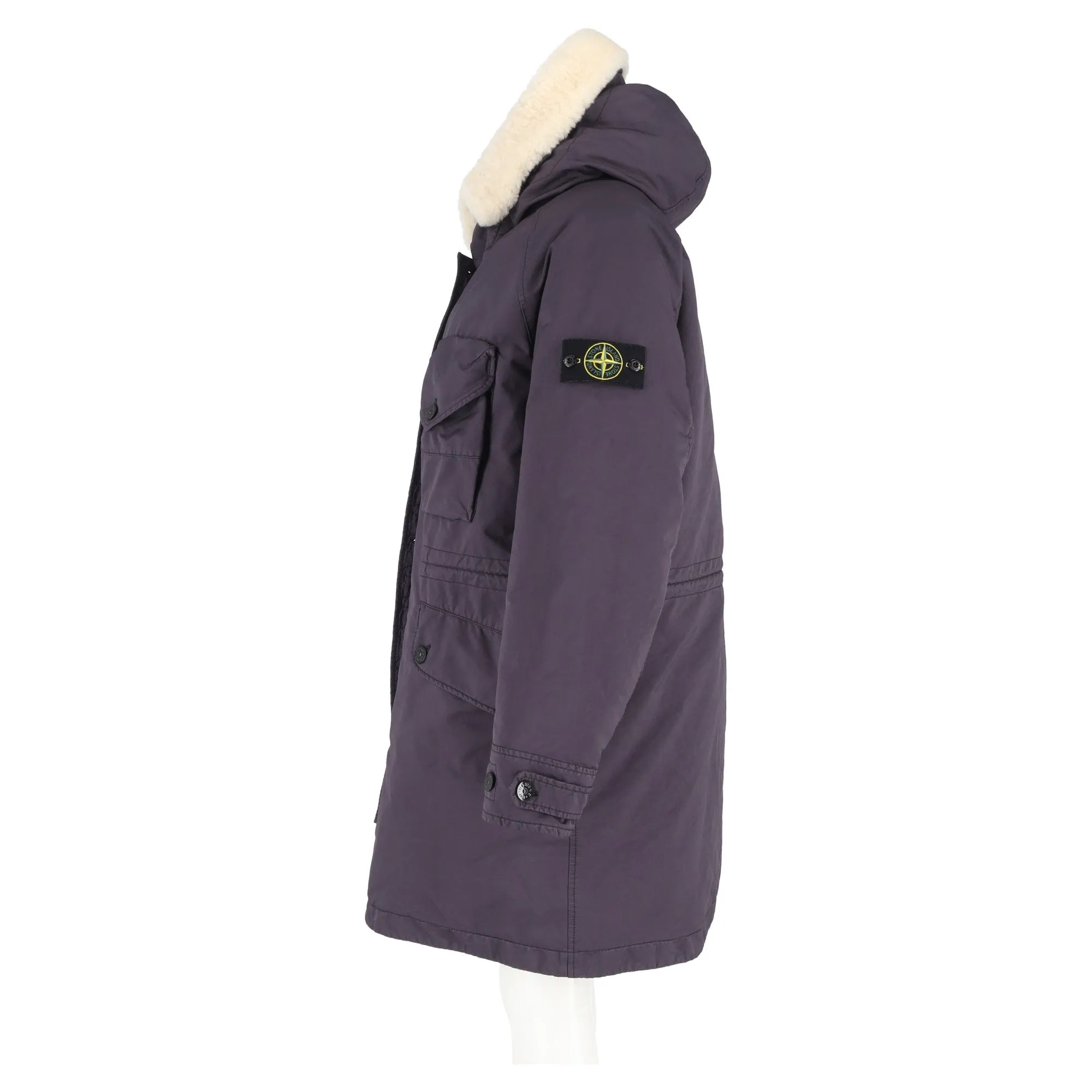 Stone Island David-TC Down Parka Jacket in Dark Burgundy Polyester