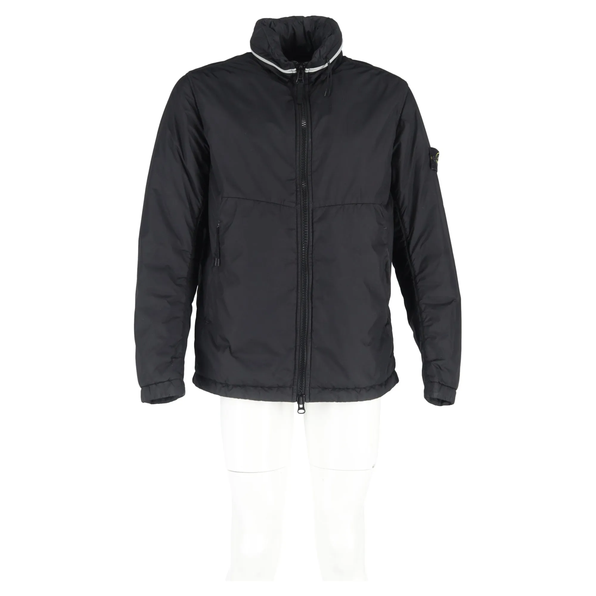 Stone Island Hidden Hood Jacket in Black Nylon