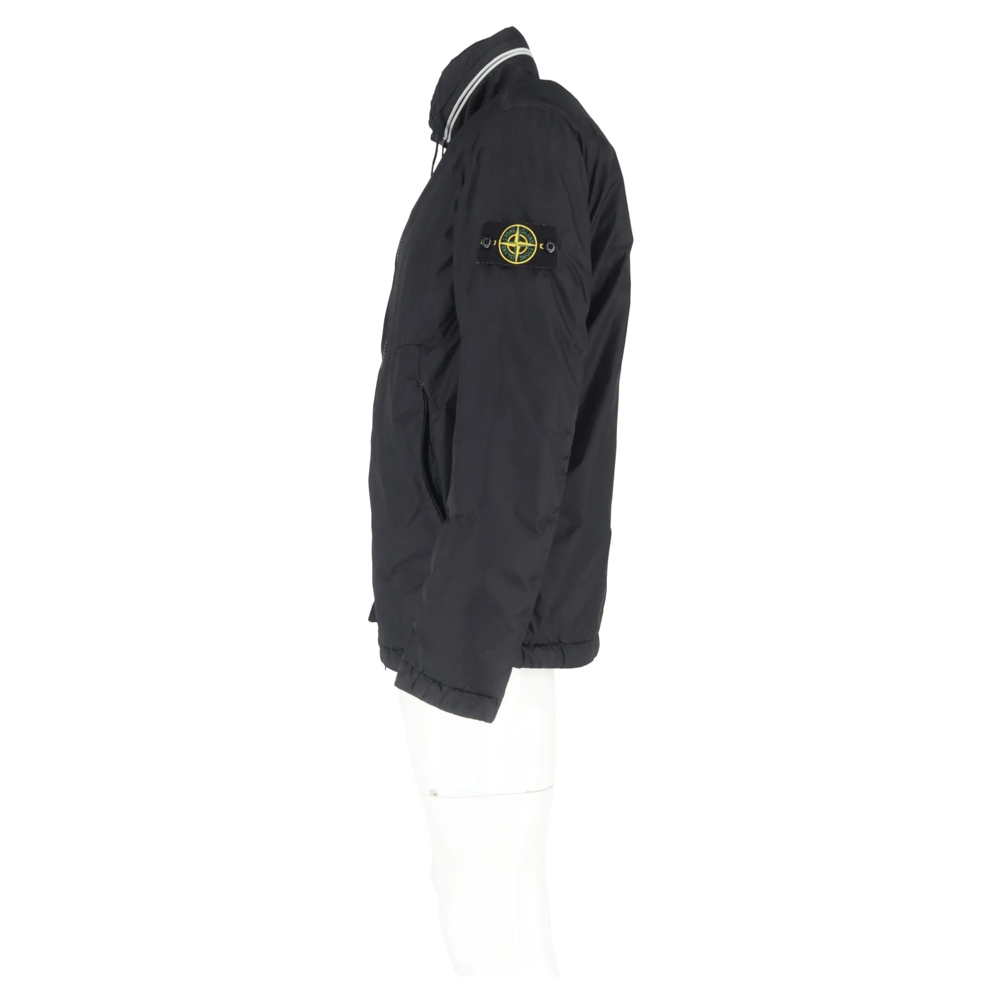 Stone Island Hidden Hood Jacket in Black Nylon