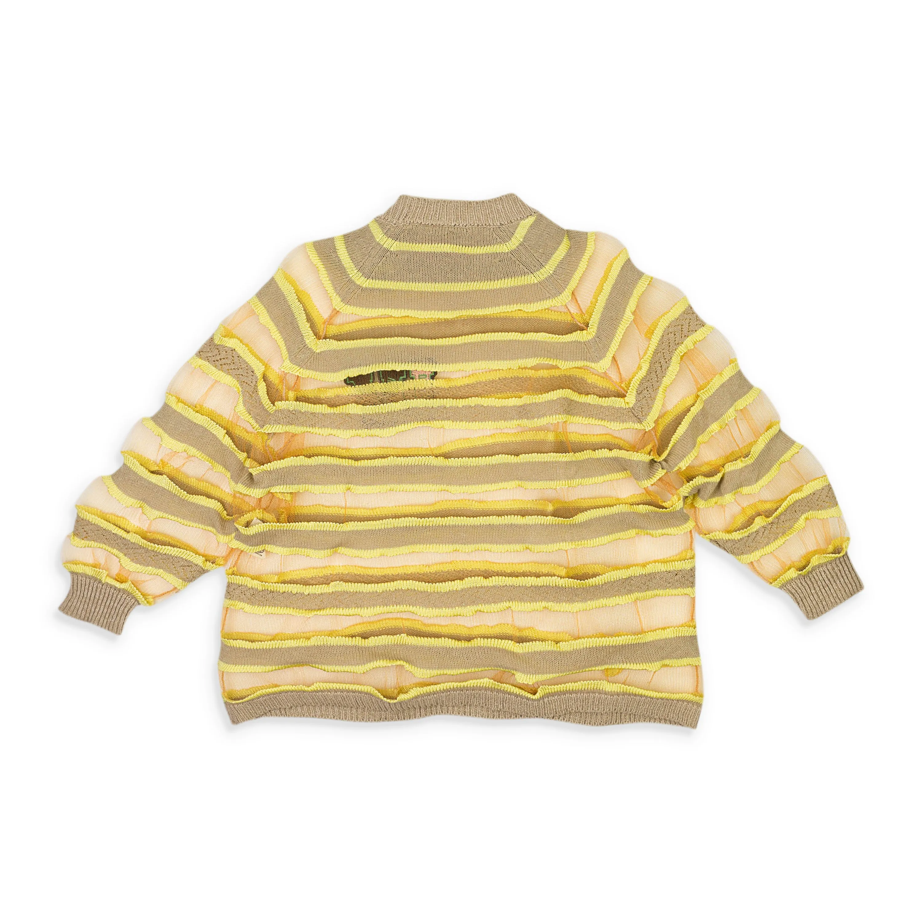 SURVIVAL OF THE FASHIONEST ORANGE SKIN STRIPES YELLOW SWEATER