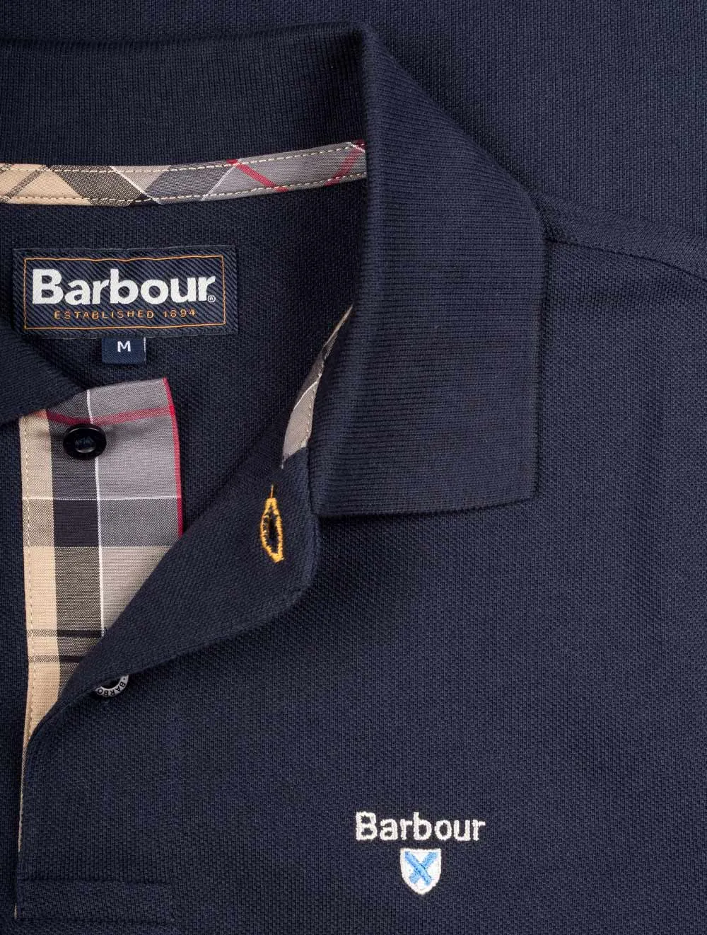 Tartan Cotton Polo Shirt Night Sky
