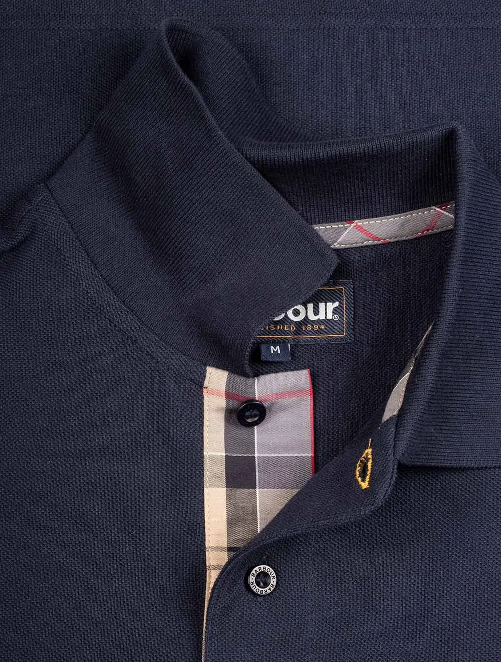 Tartan Cotton Polo Shirt Night Sky