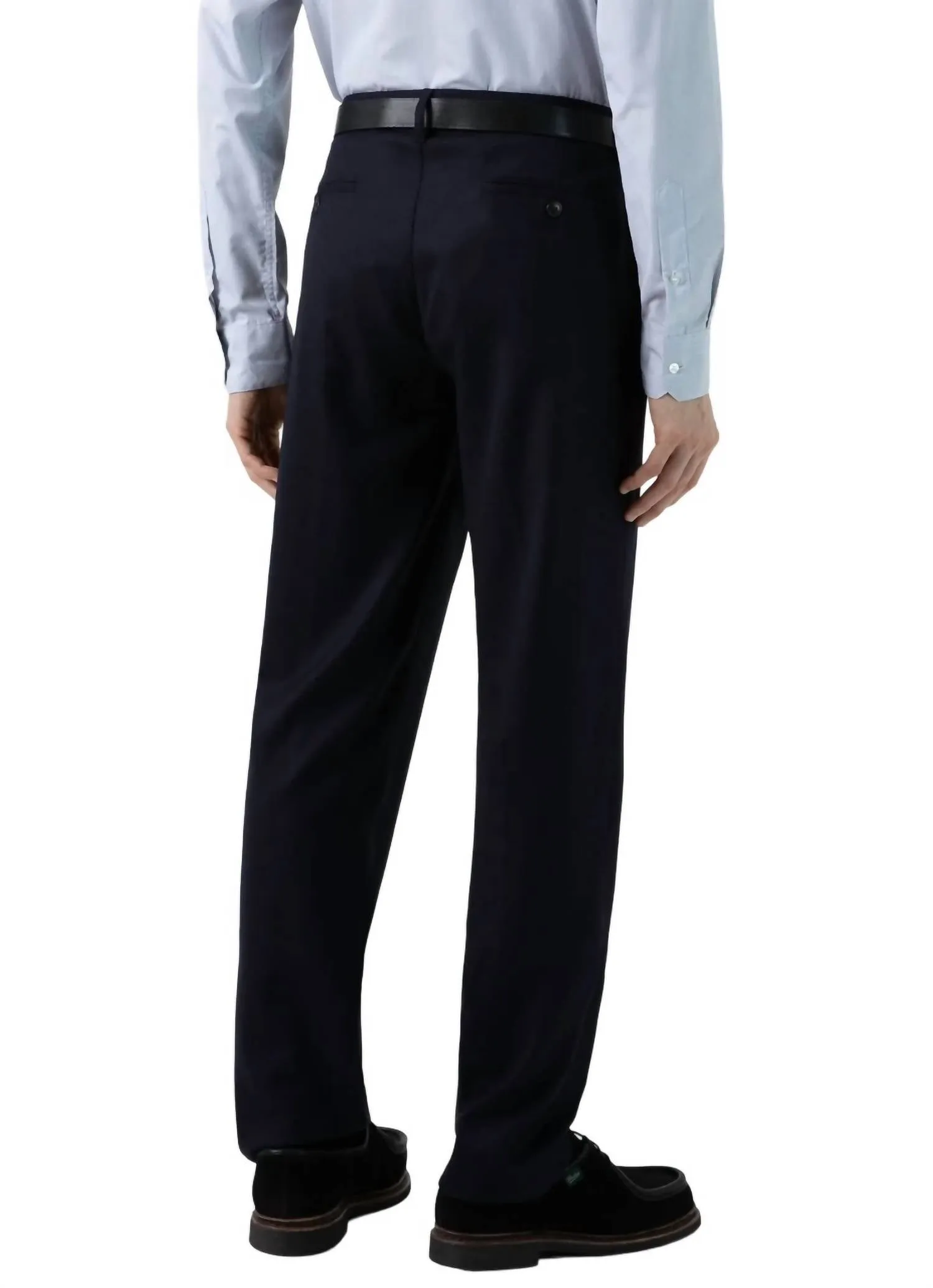 Textured Wool Trouser In Navy
