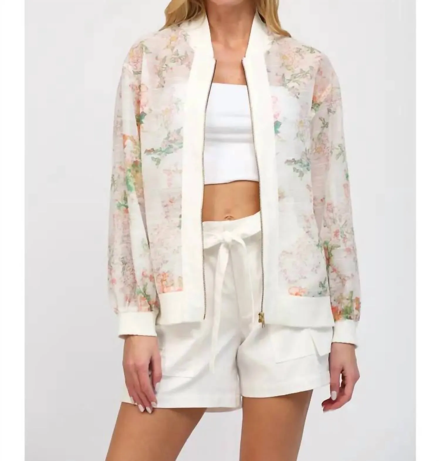 The Kimmy Bomber Jacket In White