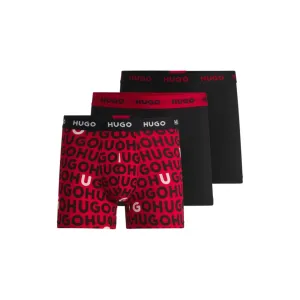 Three-pack of stretch-cotton boxer briefs with logos