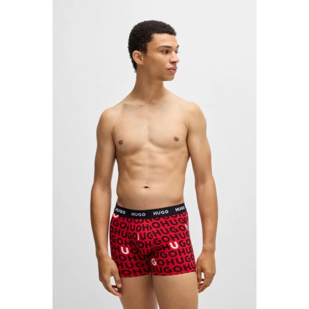 Three-pack of stretch-cotton boxer briefs with logos