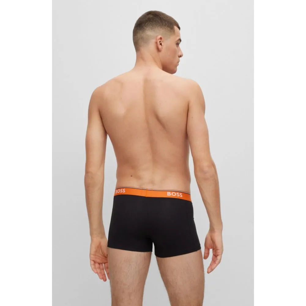 Three-pack of stretch-cotton trunks with logo waistbands