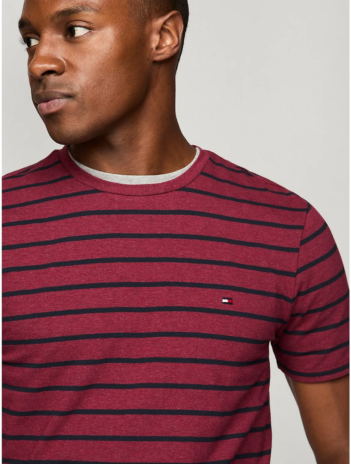 Tommy Hilfiger Men's Slim Fit Premium Stretch Stripe T-Shirt