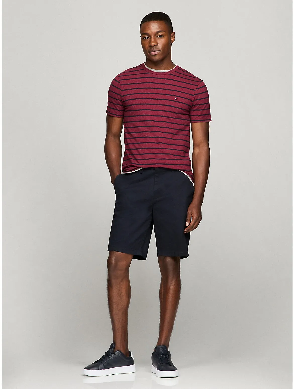 Tommy Hilfiger Men's Slim Fit Premium Stretch Stripe T-Shirt