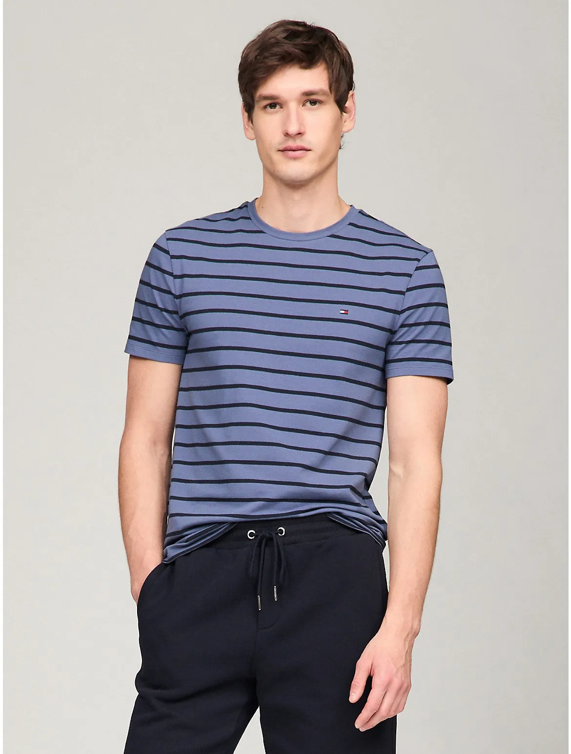Tommy Hilfiger Men's Slim Fit Premium Stretch Stripe T-Shirt