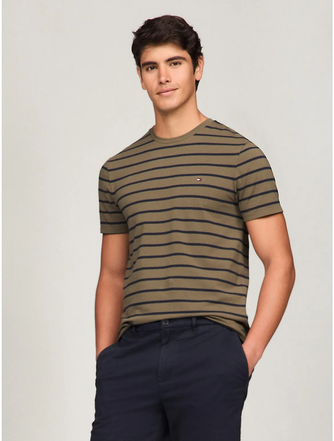 Tommy Hilfiger Men's Slim Fit Premium Stretch Stripe T-Shirt