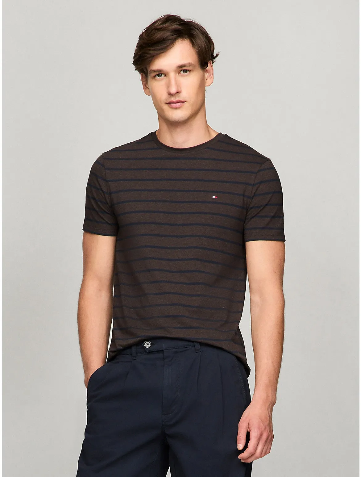 Tommy Hilfiger Men's Slim Fit Premium Stretch Stripe T-Shirt