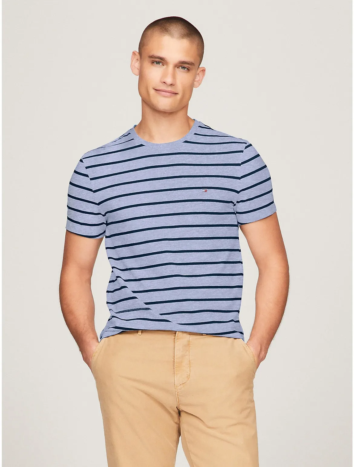 Tommy Hilfiger Men's Slim Fit Premium Stretch Stripe T-Shirt