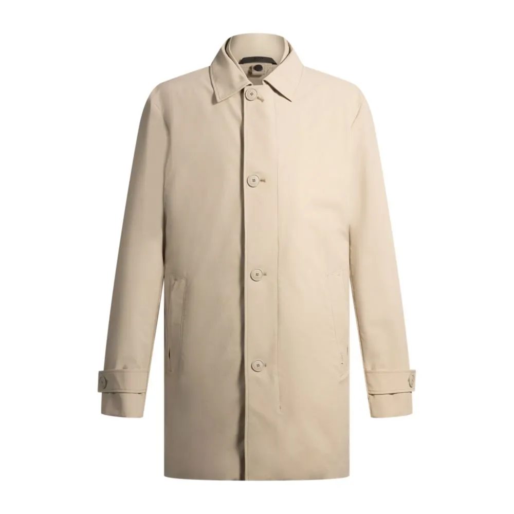 Travel-friendly stretch-softshell coat with detachable inner gilet