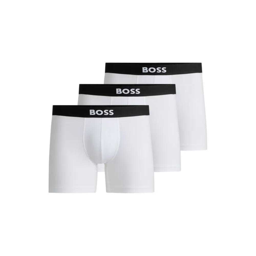 Two-pack of stretch-cotton boxer briefs with logo waistbands