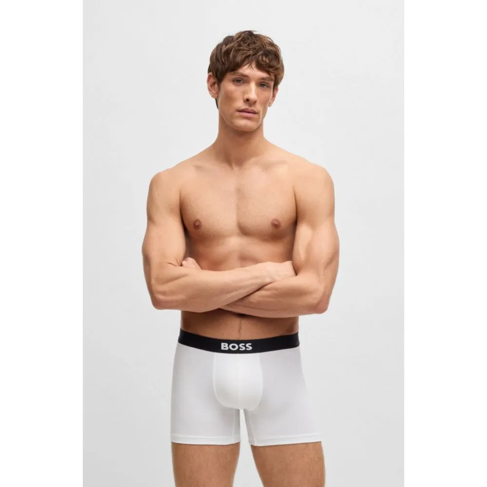 Two-pack of stretch-cotton boxer briefs with logo waistbands