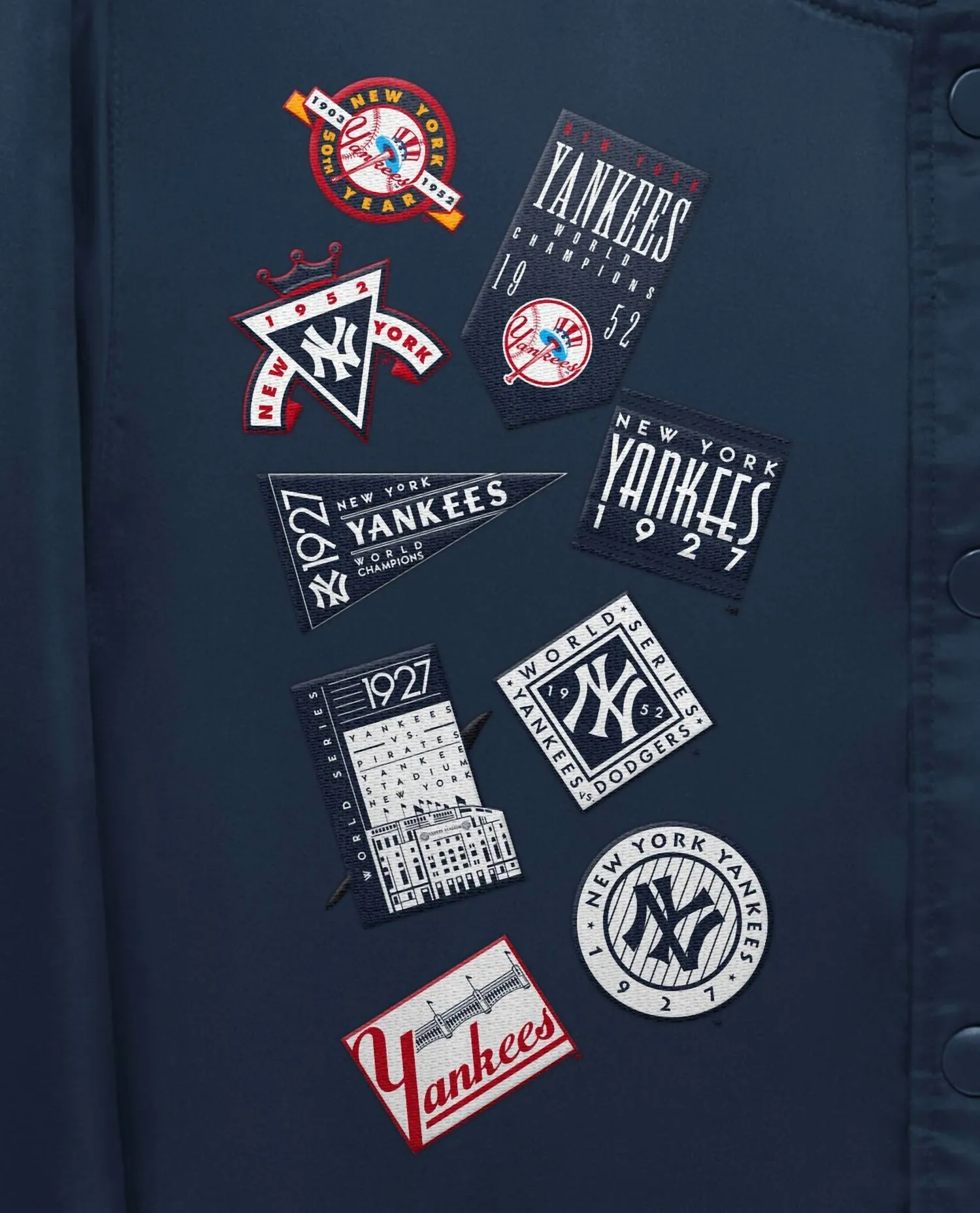 Unisex New York Yankees Varsity Satin Full Snap Jacket In New York Yankees Navy