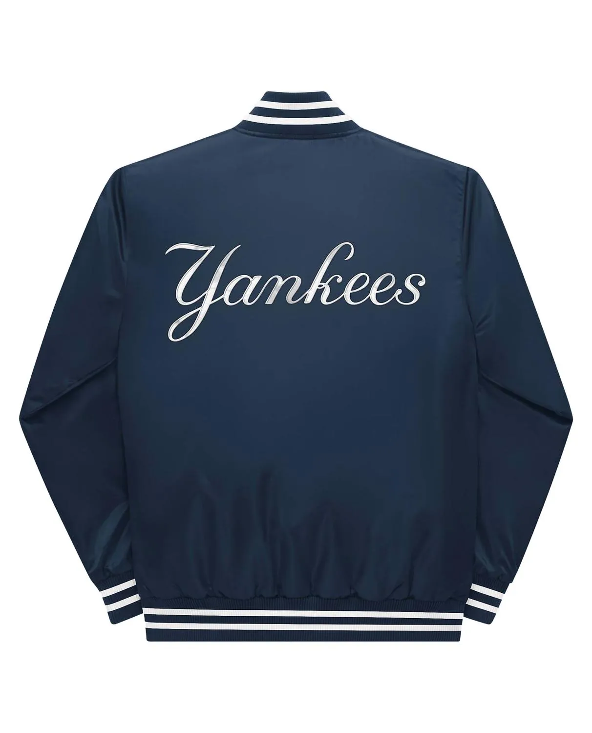 Unisex New York Yankees Varsity Satin Full Snap Jacket In New York Yankees Navy