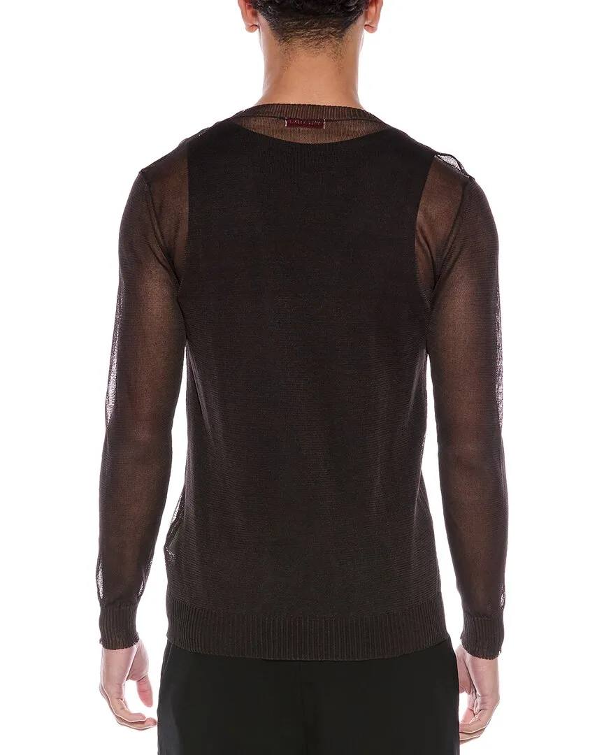 Valentino Sheer Silk Crewneck Sweater