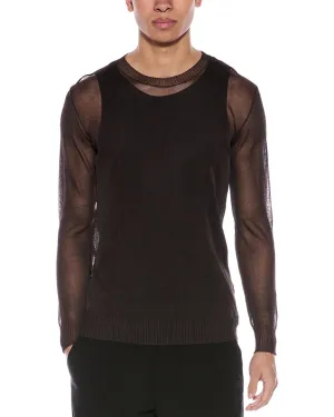 Valentino Sheer Silk Crewneck Sweater
