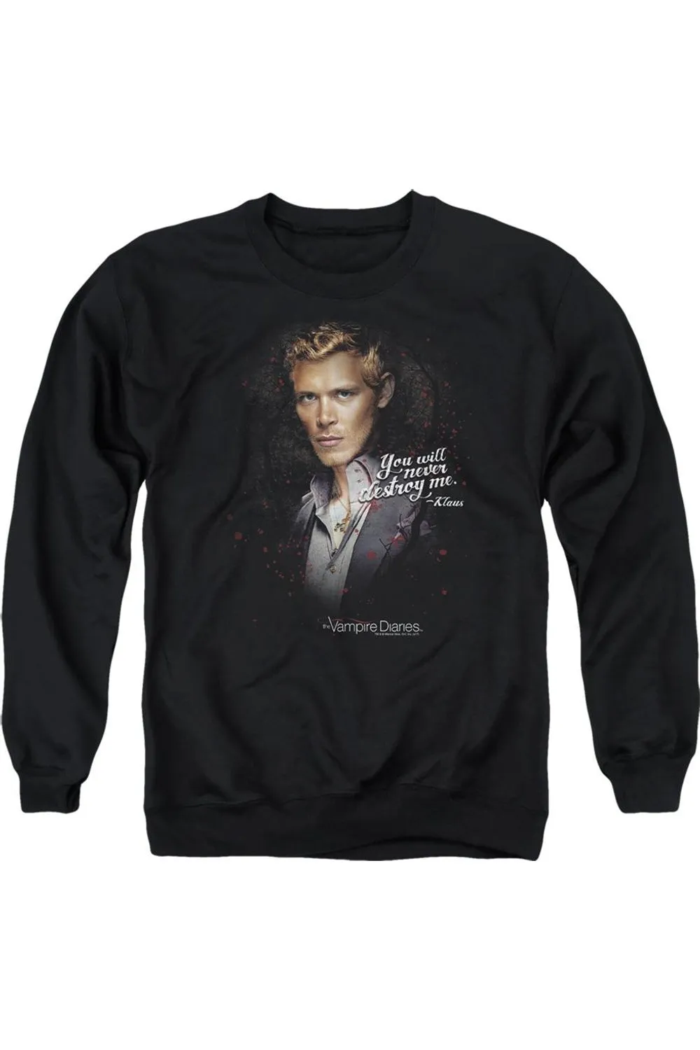 Vampire Diaries Never Destroy Adult Crewneck Sweatshirt
