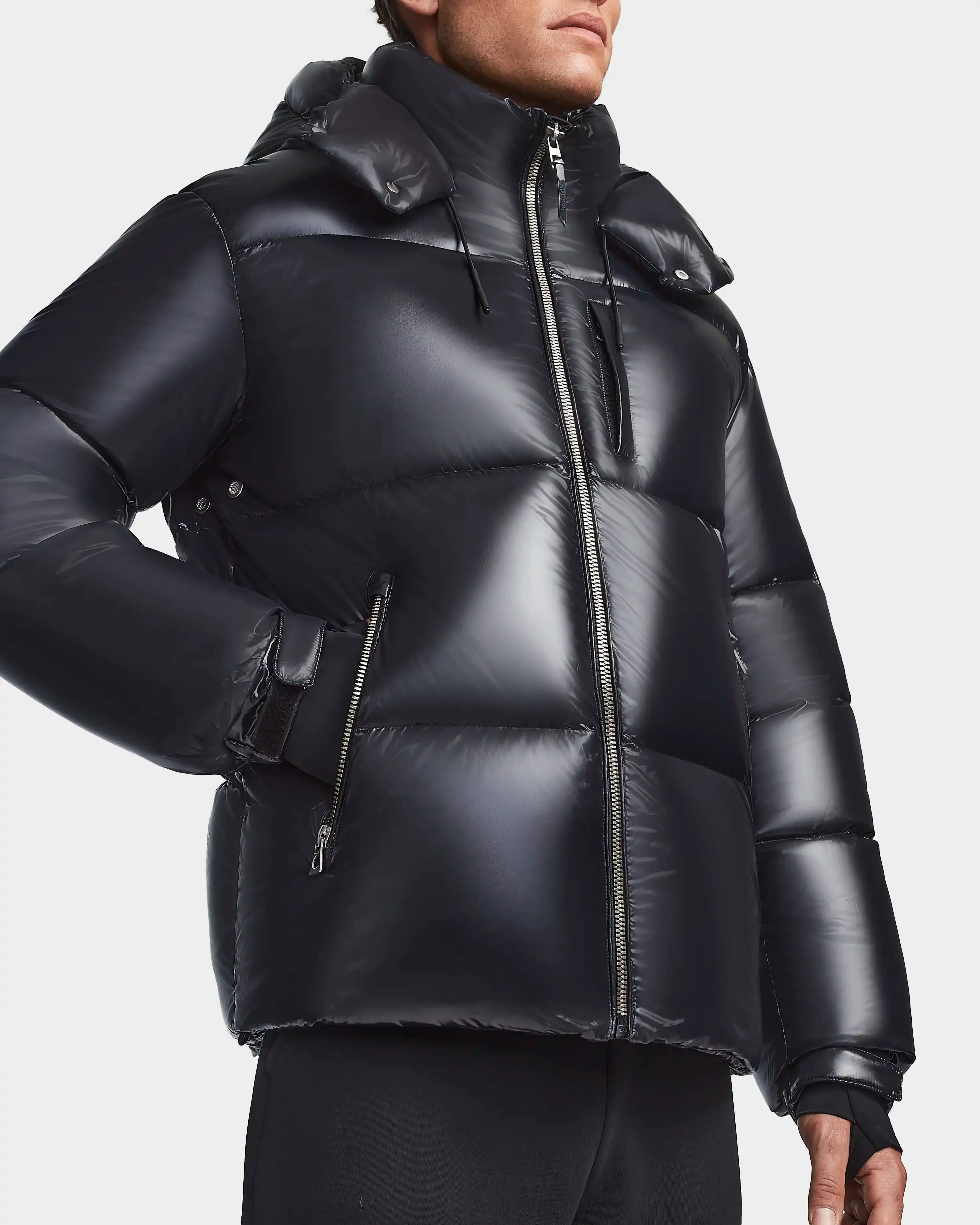 VINCENT S MEN'S GLOSSY DOWN PUFFER WITH HOOD
