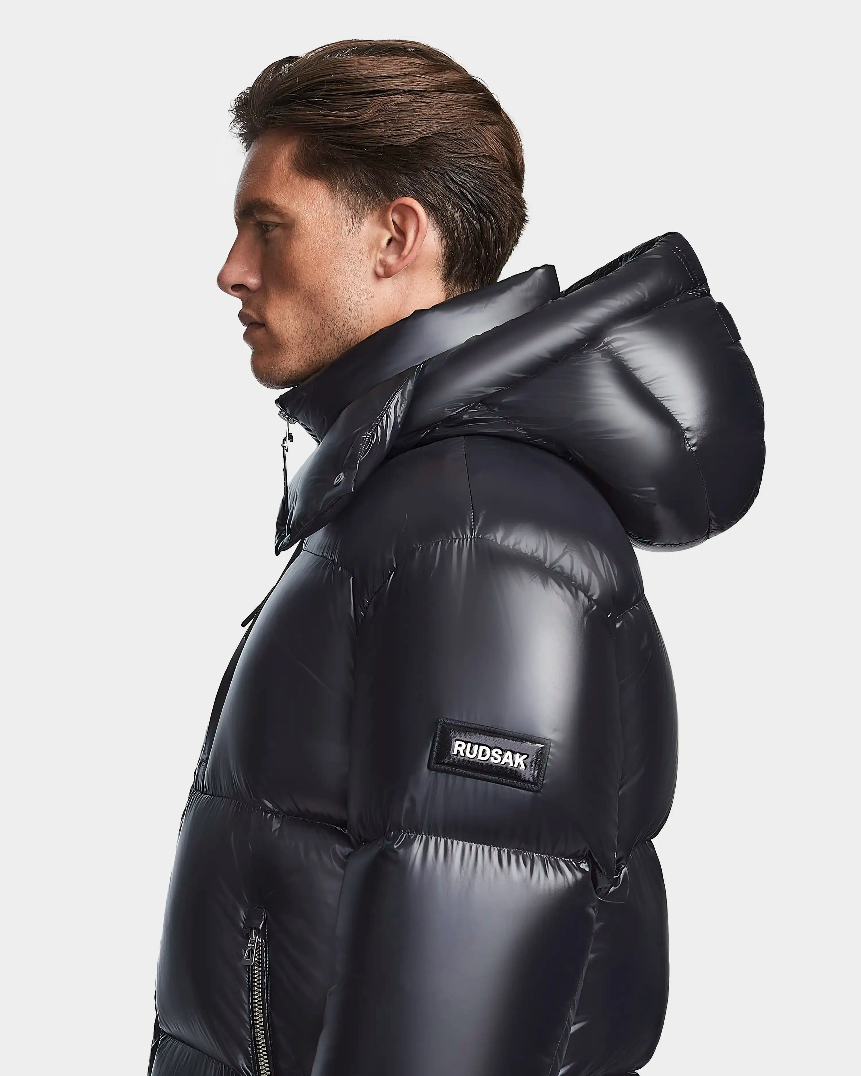 VINCENT S MEN'S GLOSSY DOWN PUFFER WITH HOOD