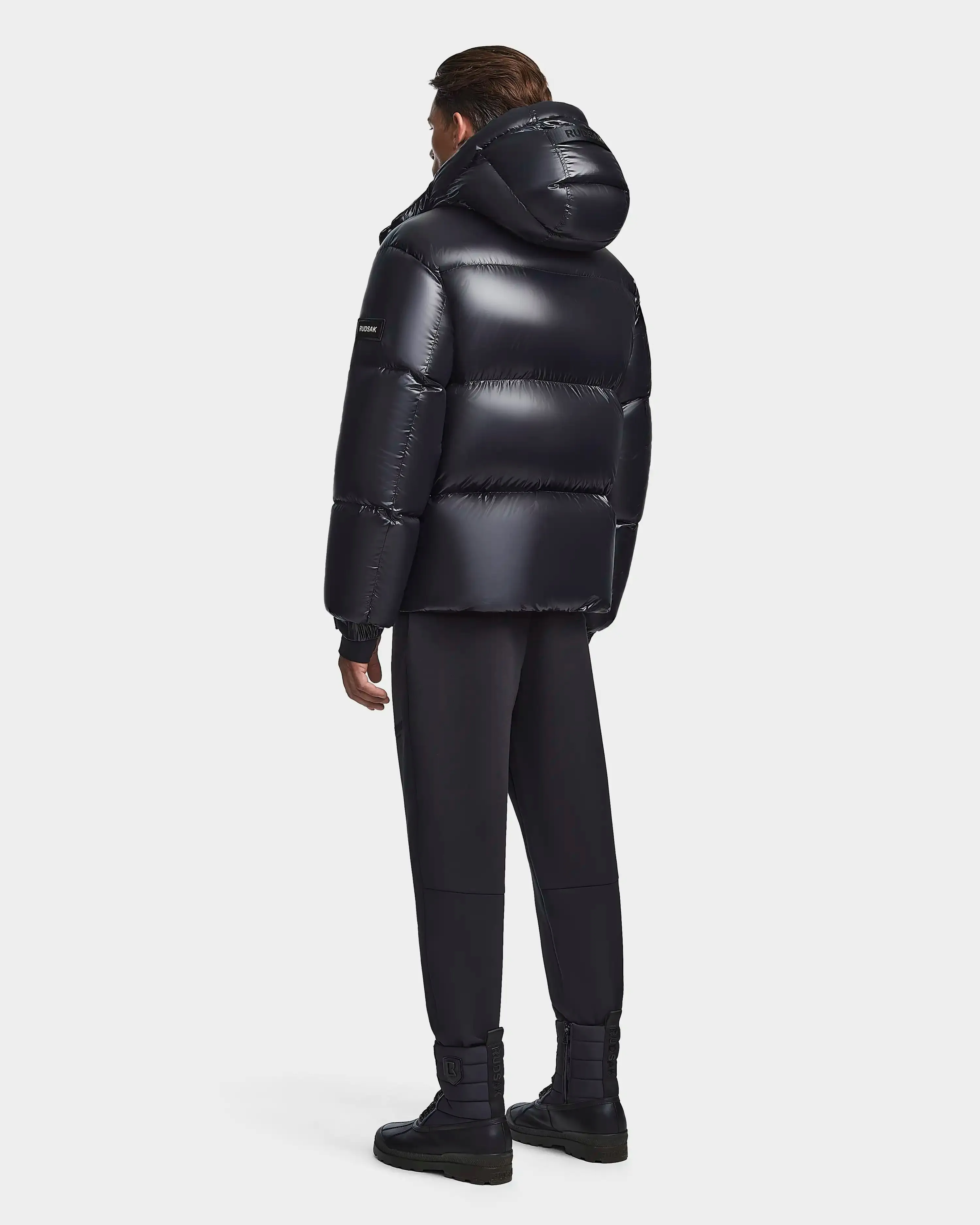 VINCENT S MEN'S GLOSSY DOWN PUFFER WITH HOOD