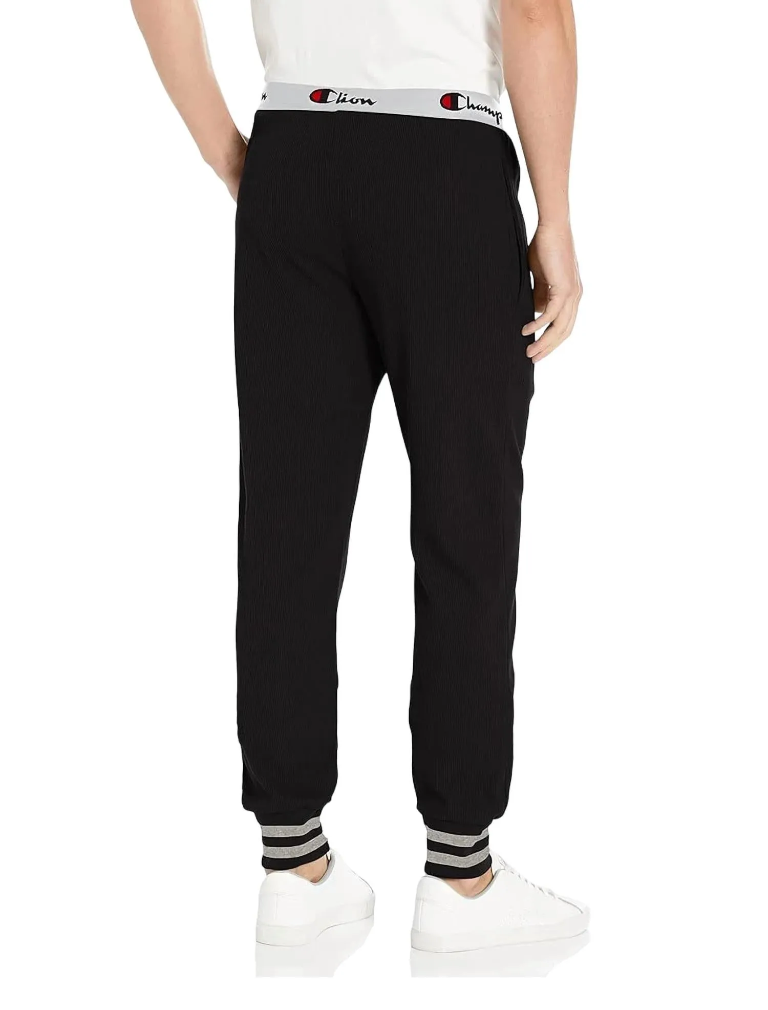 Waffle Rib Cuff Sleep Pant In New Ebony