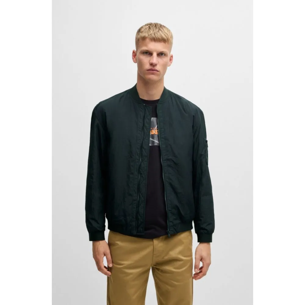 Water-repellent bomber jacket with logo badge