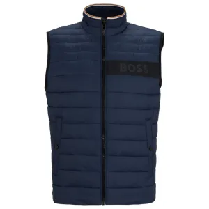 Water-repellent gilet with 3D-logo tape