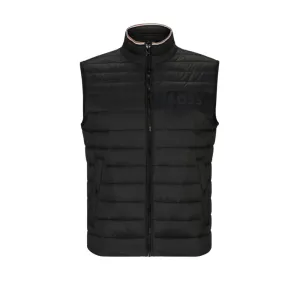 Water-repellent padded gilet with 3D logo tape