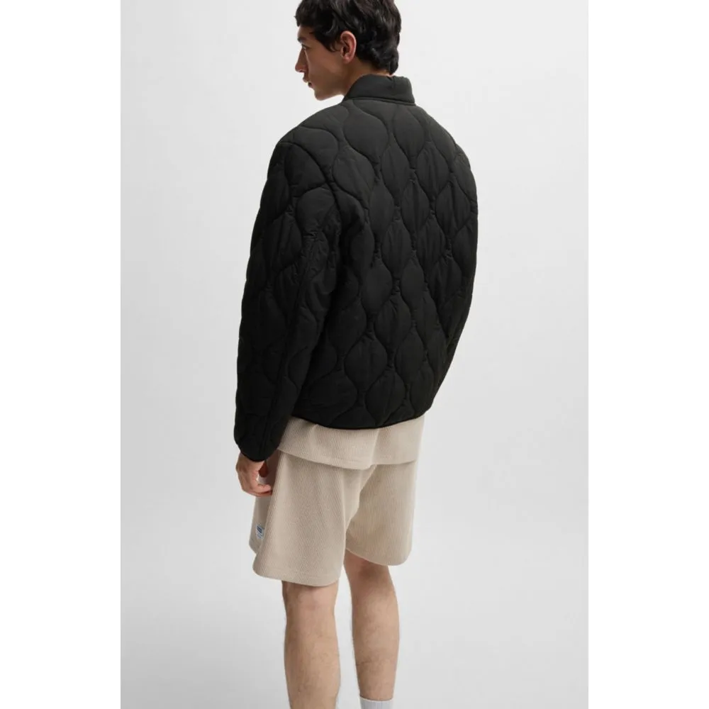 Water-repellent quilted jacket with logo badge