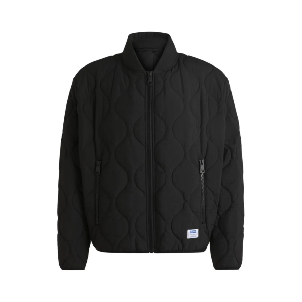 Water-repellent quilted jacket with logo badge