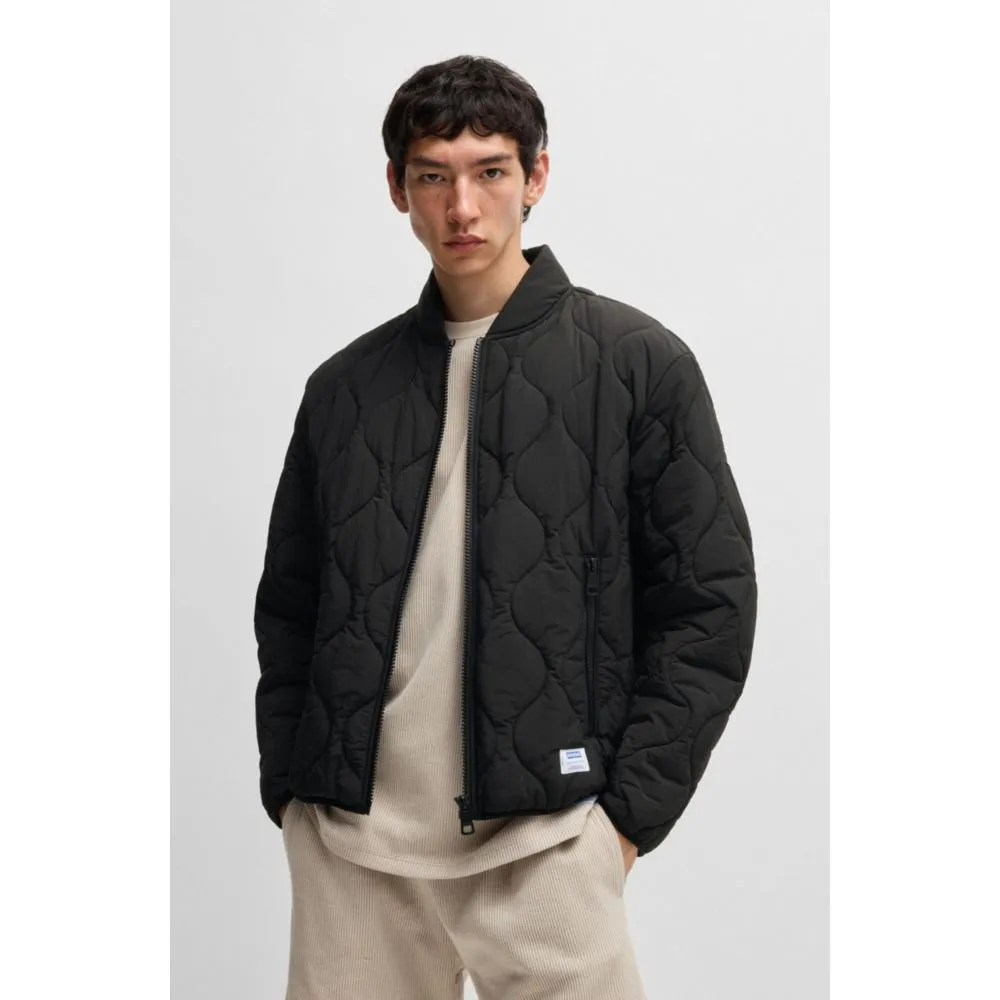 Water-repellent quilted jacket with logo badge