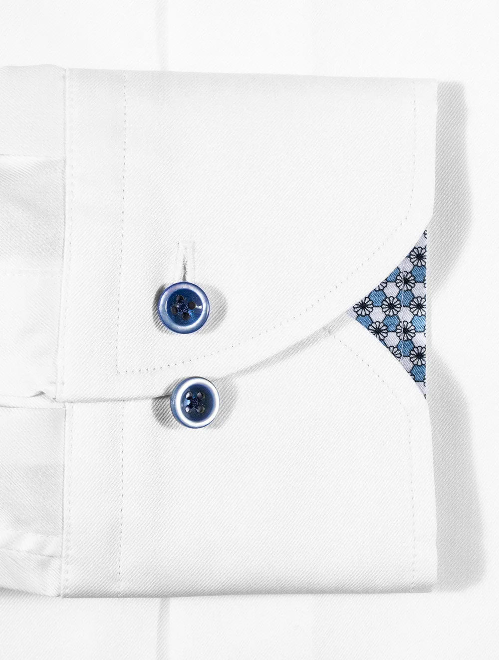 White Plain With Inlay Shirt