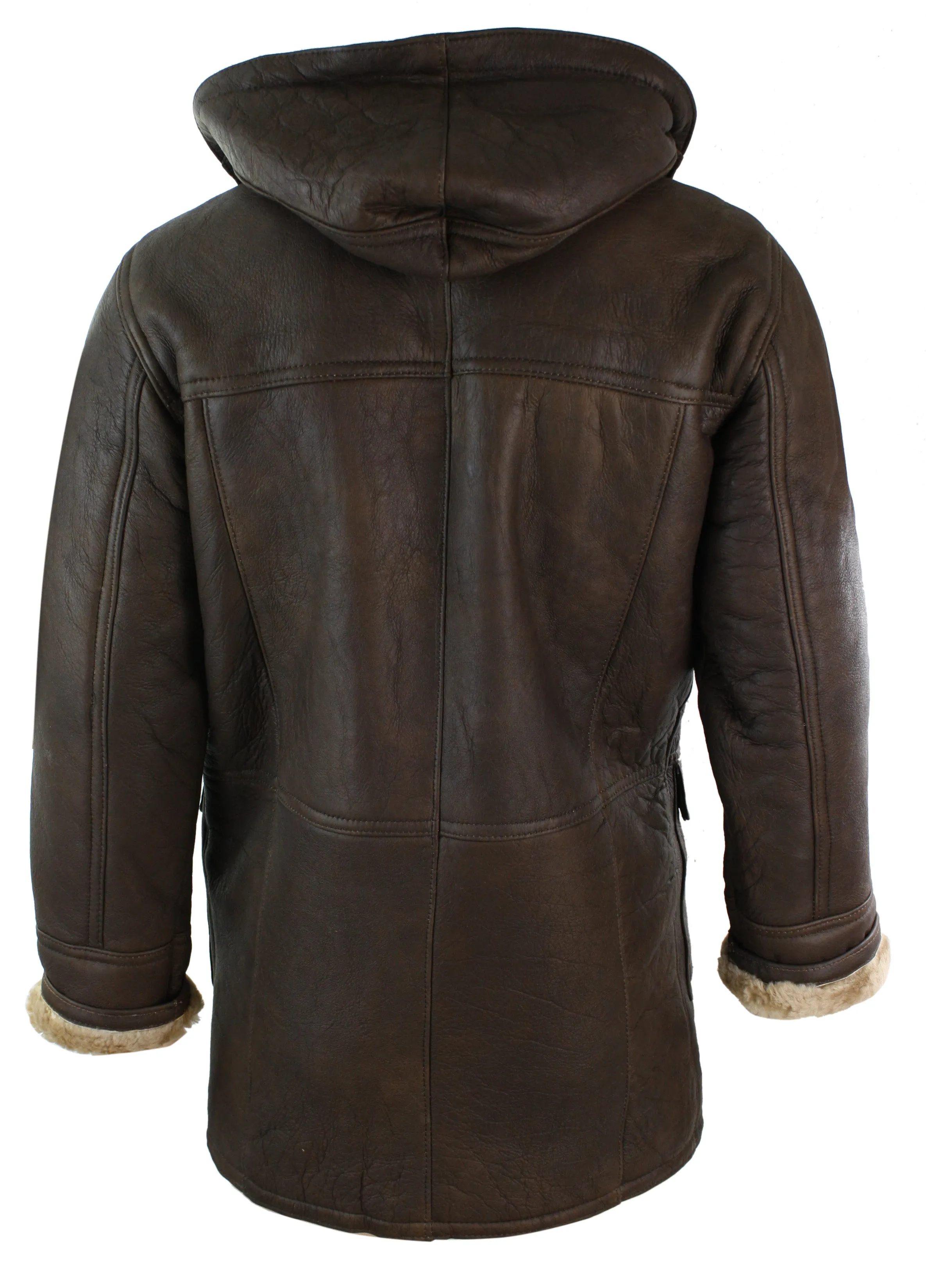 Winter Sheepskin Duffle Safari Jacket Hood