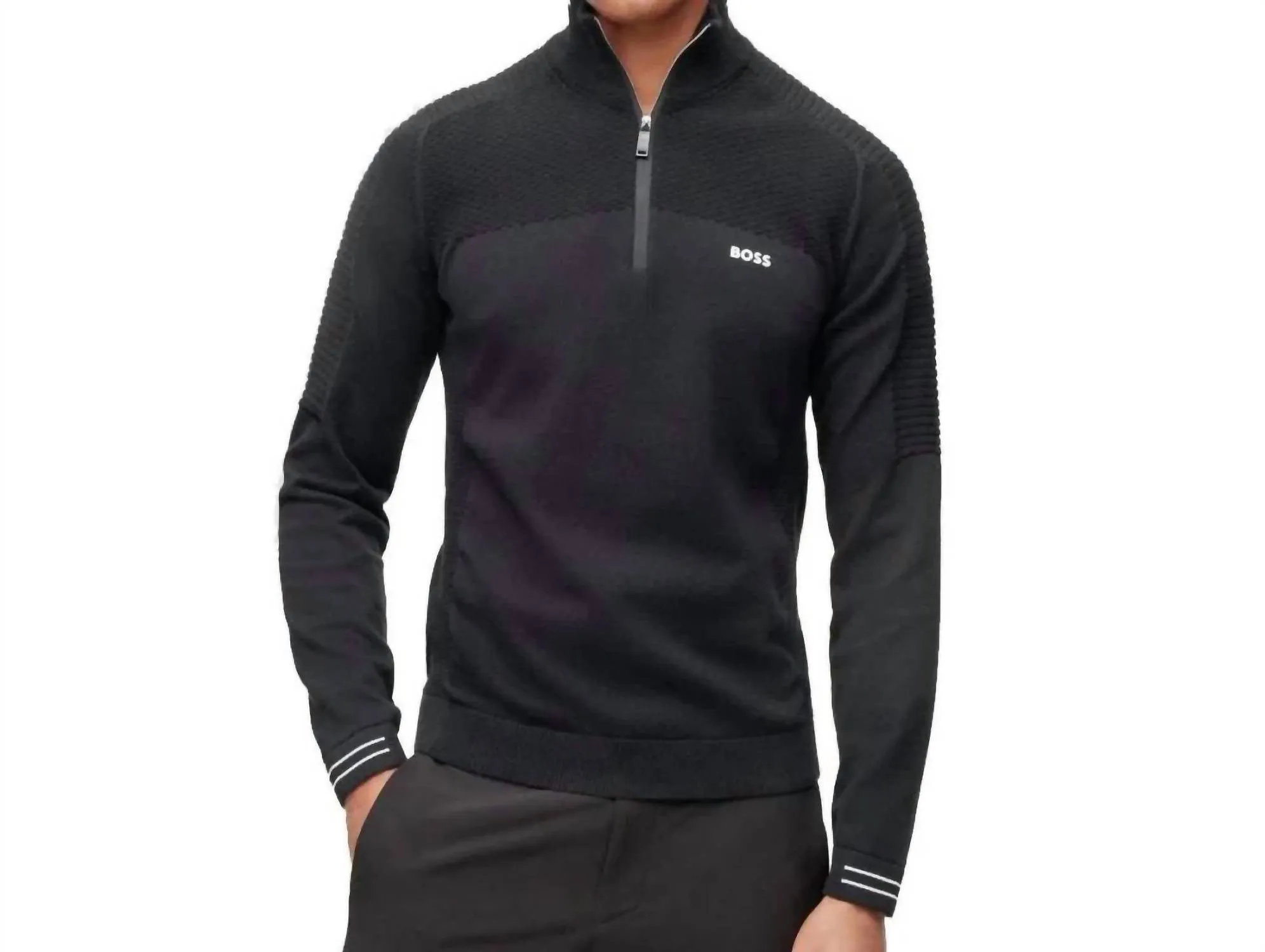 Zolet 001 Zip Neck Sweater In Black